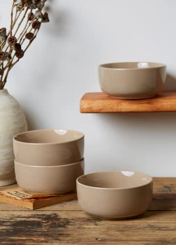 Famiware Milkyway Cereal Bowl, Soup Bowls For 4, 25 Ounce Bowls Set For Kitchen, Bowl Set For Cereal Soup Rice Pasta Salad Oatmeal, Cinnamon Brown #TOP5