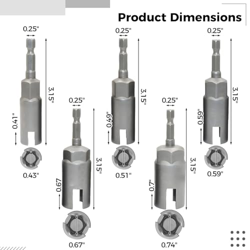 Douilles à choc profondes en chrome vanadium robuste de 11 à 19 mm
