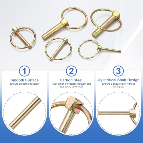 Pasadores lynch de 6 pcs con anillo redondo para cortacéspedes 4