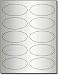 1 3/4 X 3 3/4" Oval Silver Foil Labels for Laser Printers - 10 Sheets / 100 Labels