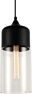 Europa moderno soppalco appeso nero colore chiaro vetro lampada a sospensione infissi E27 LED lampade a sospensione cucina ristorante bar soggiorno camera da letto (C)