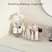 Makeup Organizer Countertop for Vanity, Rotating Perfume Tray with 5-compartment Cosmetic and Skincare Organizers, Multi-Purpose Desk Storage Makeup Brush Holder for Bathroom Bedroom Counter