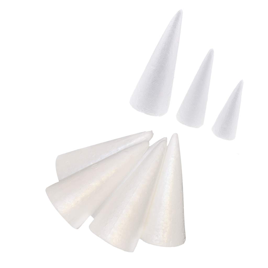 Fenteer Foam Cones for Crafts DIY Xmas Tree Cone Shaped Polystyrene Foam Crafts DIY Christmas Tree Hanging Ornament for Painting Crafting DIY for Kids