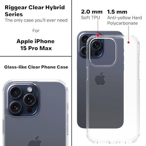 Image of WOW IMAGINE Crystal Clear Back Cover Case for Apple iPhone 15 Pro Max | Full Device & Camera Protection | Shockproof TPU Silicone Back Case Mobile Cover - Transparent