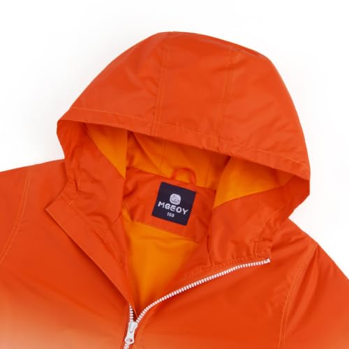 Image of MGEOY Girls Rain Jacket Lightweight Waterproof Hooded Cotton Lined Raincoat Windbreaker for Kids Size 4-12 Years