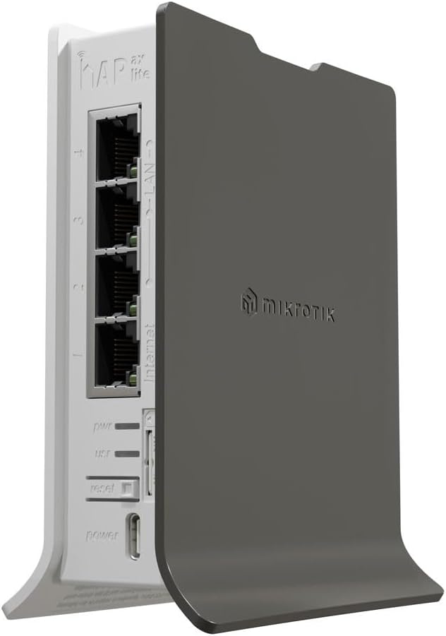 MikroTik hAP ax lite LTE6 kit with 800MHz CPU, 256MB RAM, 4 x, L41G-2AXD&FG621-EA (800MHz CPU, 256MB RAM, 4 x Gbit LAN, 2.4 GHz 802.11b/g/n/ax Two Chain Wireless with Integrated Antenna,)