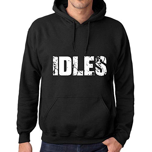 Mujer Hombre Sudadera Estampada con Capucha Camiseta de Manga Larga Popular Words IDLES Negro Profundo