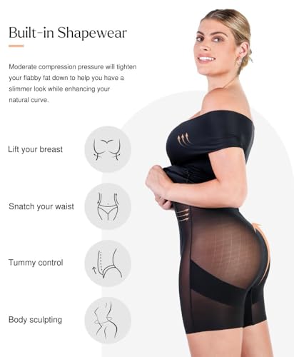 Image of Popilush Women's Shapewear Midi Dress Off Shoulder Wrap V Neck Formal Wedding Guest Cocktail Dresses Bodycon Evening Gowns