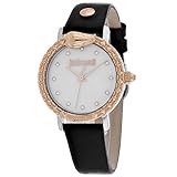 reloj just cavalli mujer amazon Esfera de nácar blanca y correa negra.