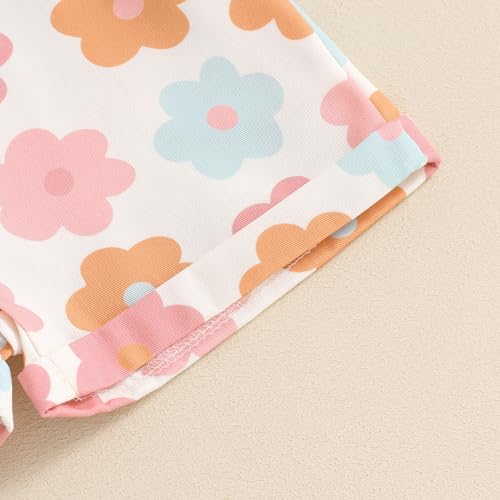 Image of Ayalinggo Toddler Baby Girl Sunflower Print Overalls Shorts with Pocket Suspender Trousers Cute Summer Clothing Outfit