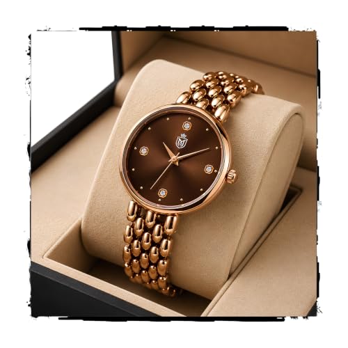 Image of MOOVER Analog Watch for Women & Girls | Luxury Bracelet Style Ladies Wrist Watch | Crystal Dial with Premium Stainless Steel Chain Strap | Fashion Watch for Daily Wear, Party & Gift