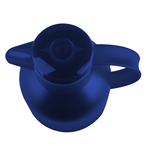 Emsa Samba 504231 thermoskan, 1 liter, Quick Press-sluiting, 12 uur warm, 24 uur koud) blauw doorschijnend - Image 3