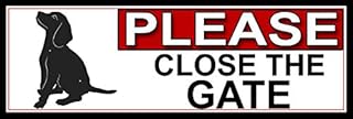 SHAWPRINT Dog Silhouette Theme PLEASE CLOSE THE GATE METAL GATE SIGN 266mm x 87m. (801H2)