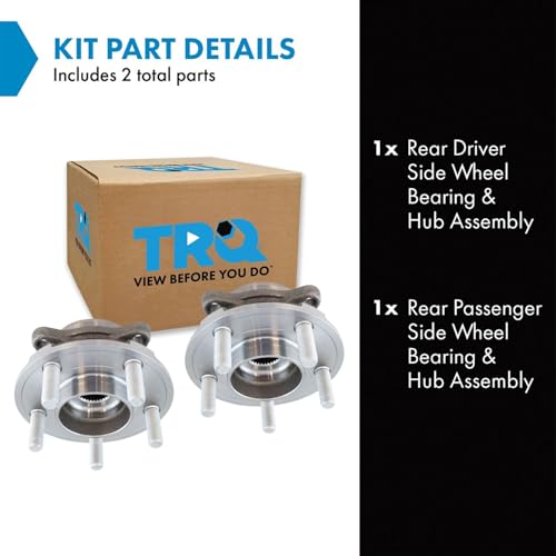 Image of TRQ 2 Piece Rear Wheel Bearing & Hub Assembly Set Compatible with 2017-2018 Ford GT 2015-2023 Mustang