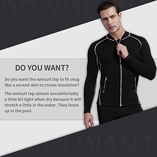 image for GoldFin Men’s Wetsuit Top Jacket, 2mm Neoprene Jacket Long Sleeve Fr