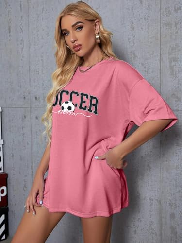 Image of ALLTB Soccer Cup 2026 Shirt Soccer Mom Shirts Women Oversized Football Match Season Jersey Bow T-Shirt Short Sleeve Top