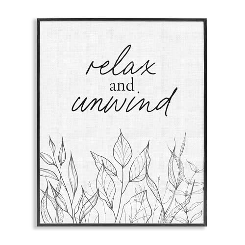 Giclée encadrée Stupell Industries tableau feuilles minimalistes art mural premium 76 cm