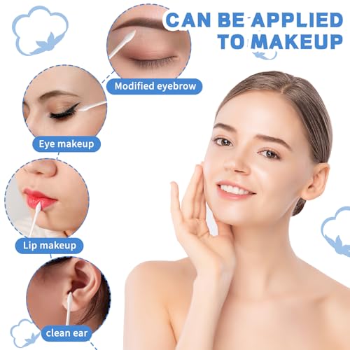 pointed tip cotton swabs 800 count double precision tips with paper stick cotton buds for makeup personal care crafts
