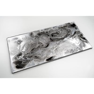 EPODEX Countertop & Table Top Epoxy Resin Kit, Epoxy Countertop Kit for Kitchen Counters, Tables & Bar Tops with Crystal-Clear Finish - etallic Solid Kit-PLATINUM SILVER & JET BLACK- 145sqft (5.66gal)