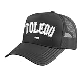 Toledo Ohio Trucker Hat with Adjustable Mesh Back, Black