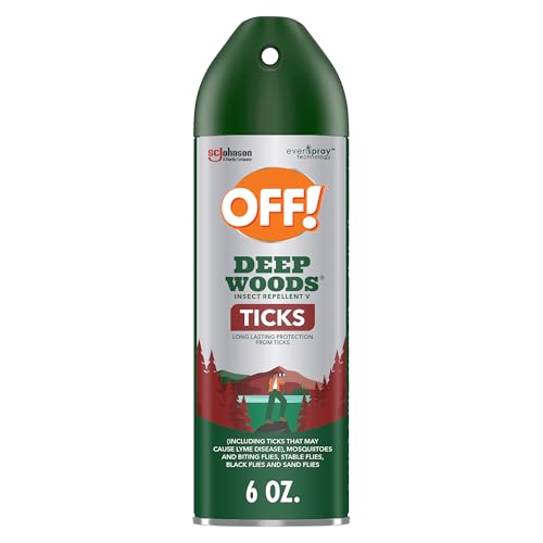 OFF! Deep Woods Insect Repellent Aerosol, Bug Spray with Long Lasting Protection from Ticks and Listed Bugs, 6 oz