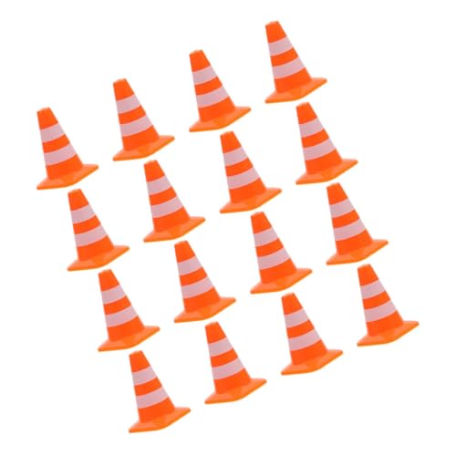 HONMEET 16Pcs Mini Traffic Cones Material Road Sign for Interactive School Teaching for Early Childhood Transportation Education