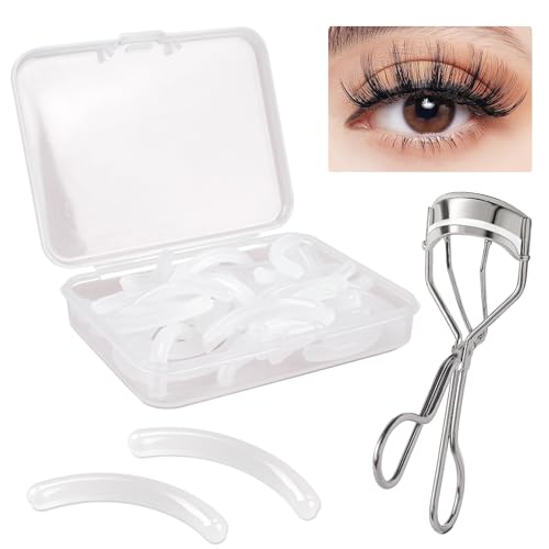 RAQEHO 40pcs Eyelash Curler Refills - Transparent Silicone Eye Lash Curler Rubber Refill Pads Rizador De PestaÃ±As Replacement Pads for Universal Eyelash Curler Eyelashes Accessories with Storage Box
