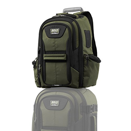 Image of Travelpro Bold Lightweight Rugged Backpack, Fits up to 15.6 inch laptop and tablet sleeve, Olive /Black