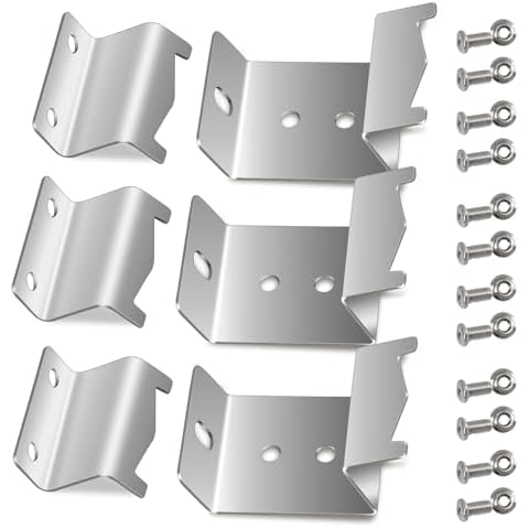 Plowo Stainless Steel Heat Plate Brackets, Burner Hanger Brackets Replacement for Chargriller 5050, 3001, 3008, 3030, 4000, 4208, 5072, 5252, 5650, 5050 Duo, Included Mounting Screws, Set of 6 Cover