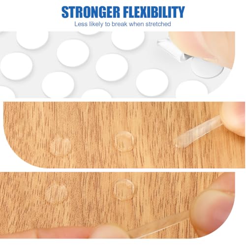 NUTKIT 300 Stück Doppelseitige Klebepunkte, Rund Doppelseitige Transparente Klebepads, Stark Klein Selbstklebende Klebepunkte, Abnehmbar Punkte Aufkleber für DIY Foto Ballon Heim Party Deko(Ø 6mm)