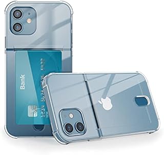 WILLIZTER Ultra Slim Phonecase with Cardholder Compatible with iPhone 12 Mini 5.4 Inch Transparent Clear Protective Shockproof Shock Absorbing Phonecover Thin Wallet case cover