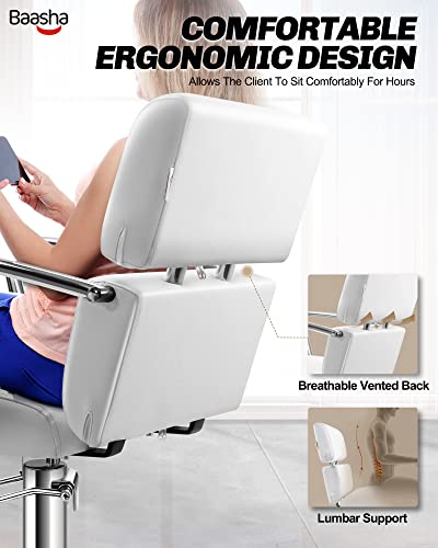 Baasha Salon Chair, Beauty Barber Chair With Vented Back Design, Purple Styling Chair For Salon, Beauty Spa Equipment Salon Chairs For Hair Stylist Women Man #TOP3