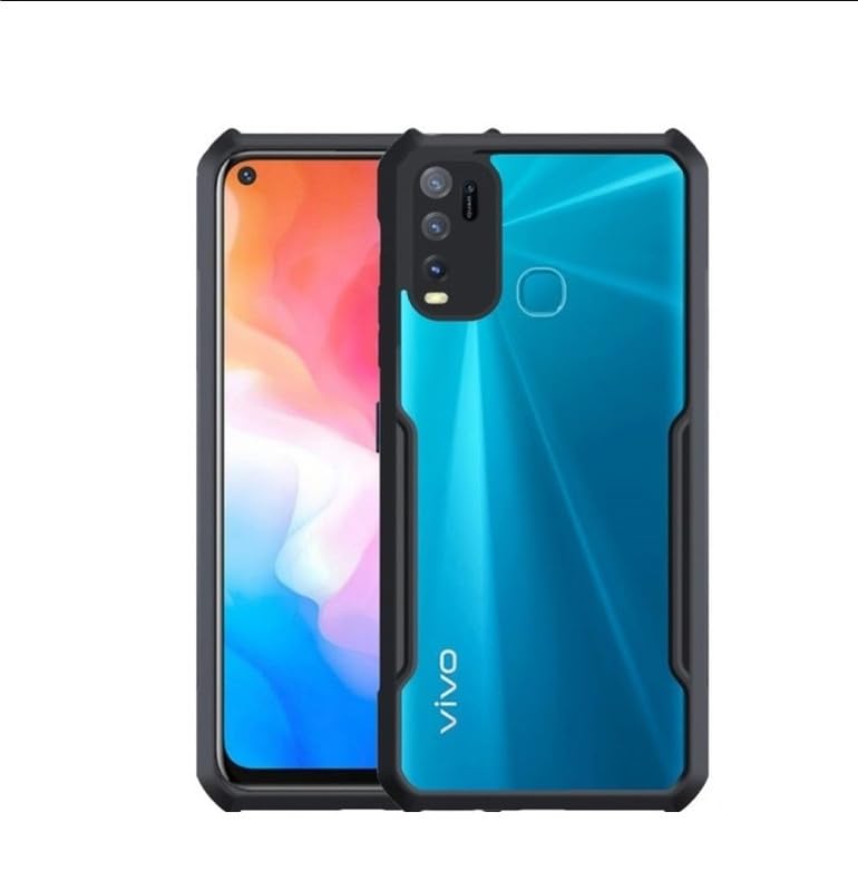 PrimeLike Heavy Duty Hard PC Back + Soft TPU Ultra Slim Crystal Clear Protective Back Cover for vivo 1938 / vivo Y30 - Black (B0CJ5MXYW9) Amazon Price History, Amazon Price Tracker