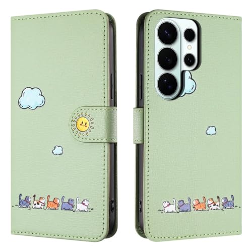 Coque rabat Samsung S24 Ultra verte résout le manque de place et de protection