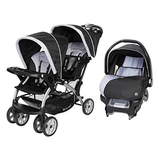 Baby Trend Infant and Toddler Double Stroller & Car Seat Combo, 2 Pc Set, Stormy