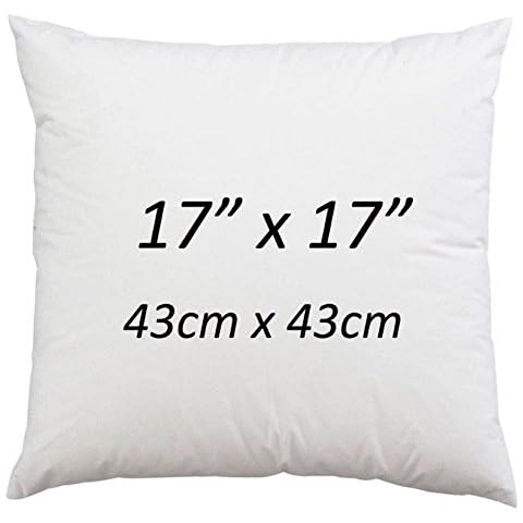 BEDWAY Pack of 2-17" x 17" Cushion Inners/Anti Allergy Hollowfibre Cushion Filler Pads (43cm x 43cm) Cover