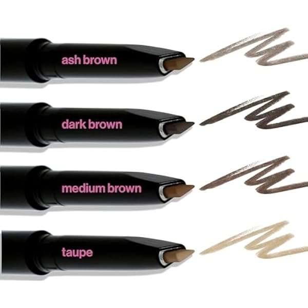 Wet n Wild Ultimate Brow Retractable Pencil, карандаш для бровей с треугольным наконечником и встроенной щеточкой для подравнивания, расчесывания и смешивания бровей, ультра-насыщенный средне-коричневый оттенок