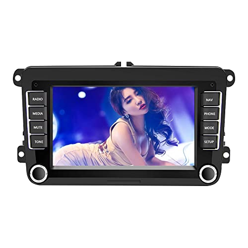 Freeauto Estéreo de Coche de 7 Pulgadas con Doble DIN en el Tablero Compatible con VW Golf Passat Polo Jeeta Tiguan Scirocco Skoda Seat con Reproductor de DVD Sistema Multimedia Navegación GPS Cover