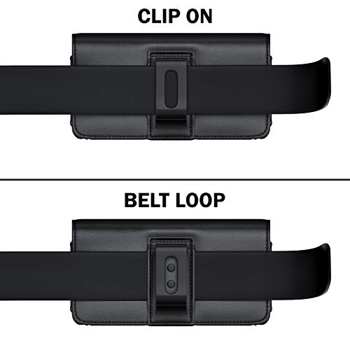 De-Bin Cell Phone Holsters Designed For Samsung Galaxy S6 / S7/ S10E/ J3/ J3V Phone Pouch Belt Case With Belt Clip Built In Card Holder Belt Holster Cover Fits Samsung Galaxy Slim Cases On - Black #TOP5