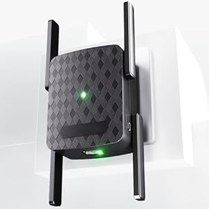 1200Mbps WiFi Extender Signal Booster for Home: Internet Repeater Dual-Band 2.4GHz & 5GHz Range Covers Up to 9800 Sq.ft and 256 Devices for Office Basement Room