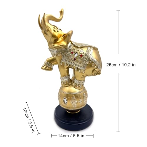 Estatua de Elefante Dorado de Resina para Decoración miniatura 4