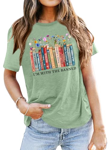 Image of Books Shirts for Women Reading T-Shirt Book Lover Tops Funny Readers Gifts Clothes Casual Librarian Tees
