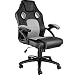 Produktbild TecTake 800770 Racing Bürostuhl, Gaming Stuhl mit Wippmechanik, Kunstleder Chefsessel Drehstuhl, höhenverstellbarer Schreibtischstuhl, ergonomisch - Diverse Farben - (Schwarz-Grau | Nr. 403454)