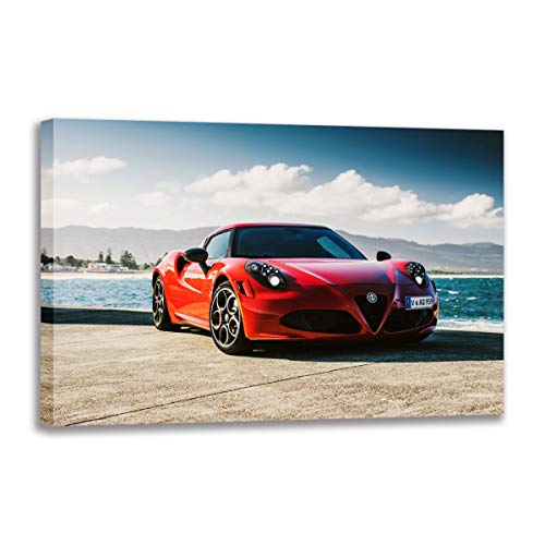 Póster de coche deportivo rojo de 50x70 cm para decorar tu salón con arte moderno