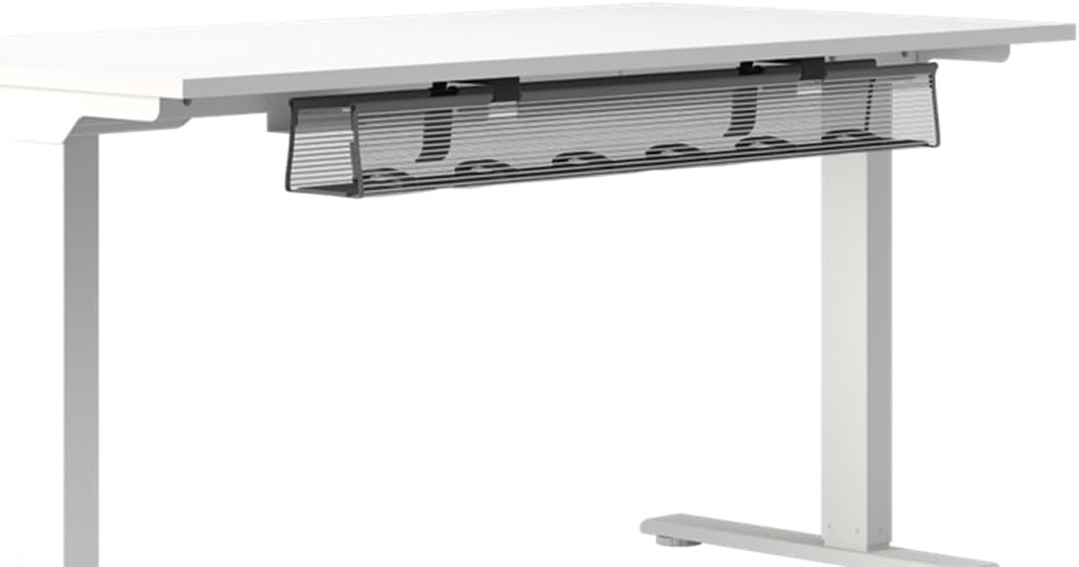 Humanscale Mesh Wire Basket for Desk, Durable Wire Cable Management for Strips and Cables, Lightweight and Heavy-Duty Under Desk Organizer, Self Fastener Secure Cable Management Basket