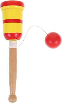 BESPORTBLE Wooden Kendama Toy Kendama Wood Toy Japanese Cup and Ball Catch Ball in Cup Game Traditional Japanese Toss and Catch Skill Game Random Color