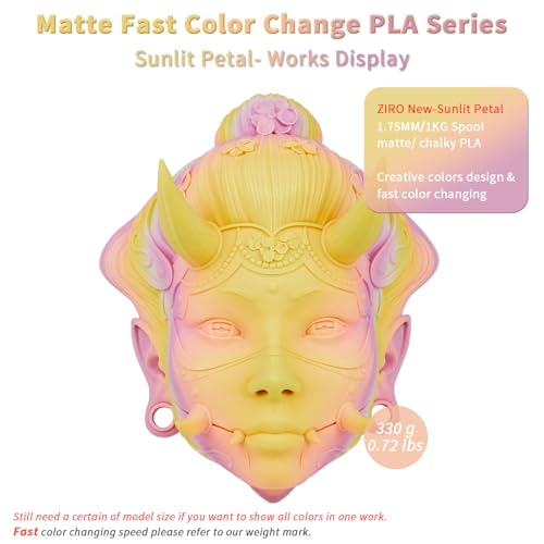 Image of ZIRO Matte PLA Filament, 1.75mm 1kg Fit Most FDM Printer, Sunlit Petal
