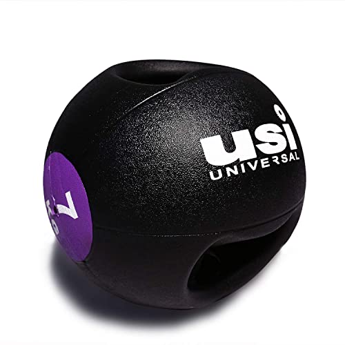 Image of USI Universal Medicine Ball, 7Kg Rubber Medicine Ball 787DH with Double Grip, Textured Finish, Solid Weighted Core, Ideal for Use At The Gym, Yoga, Martial Arts, Firm, Easy and Comfortable Grip