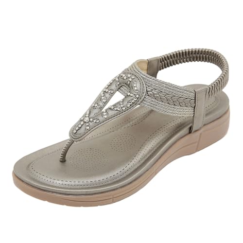 Sandales tendance décontractées femme gris 39.5 avec semelle souple légère