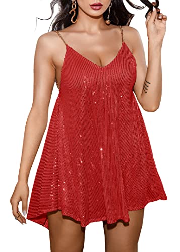 Robe à paillettes de créateur Wenrine avec col en V profond pour femme moderne